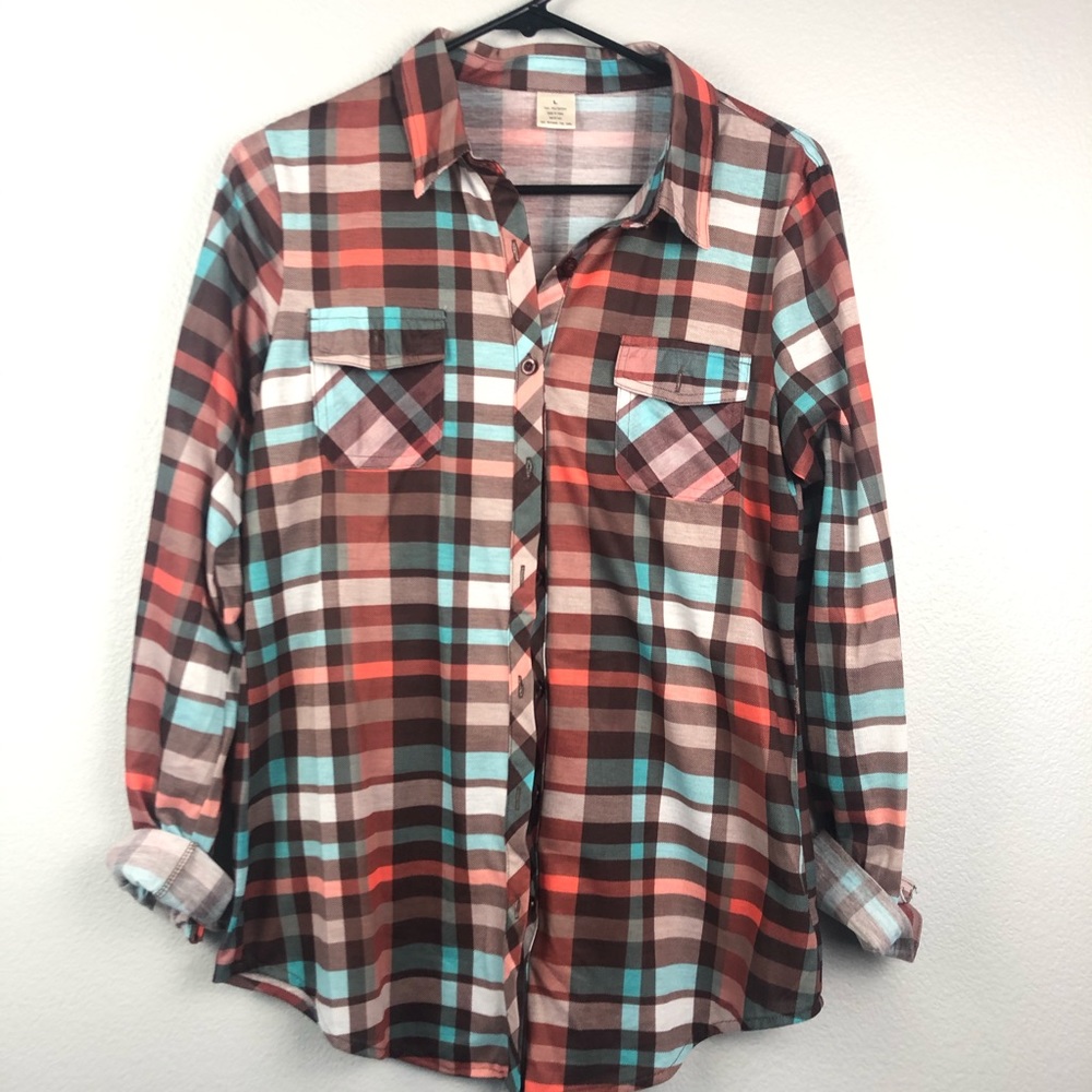 Long sleeved button down top
